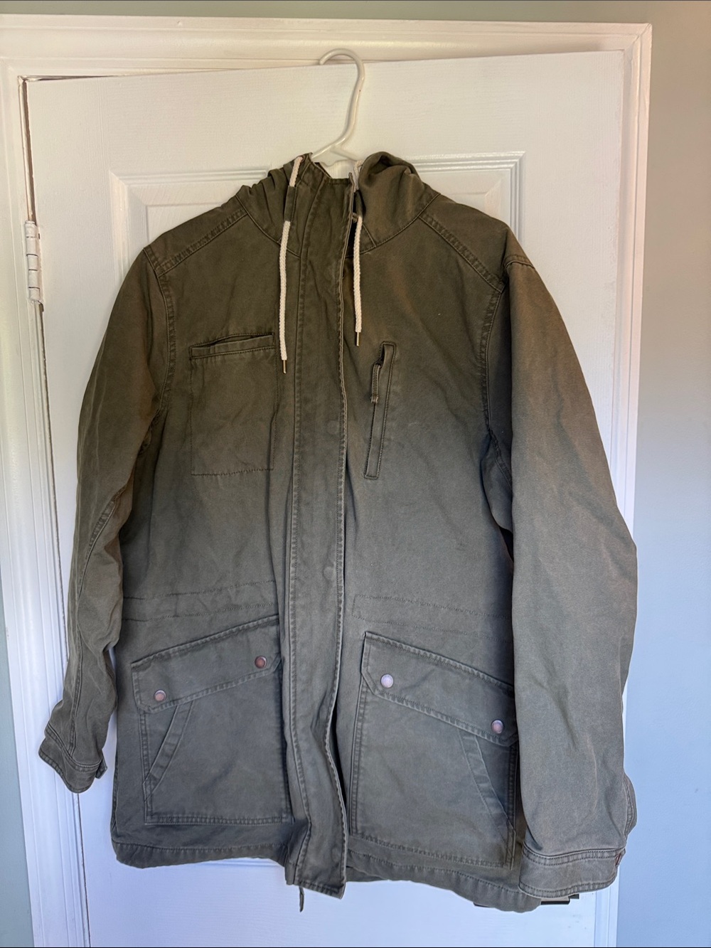 Duluth Trading Co Olive Hooded Field Coat